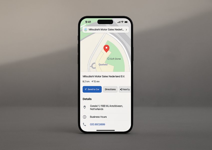Nový Mitsubishi Grandis – odoslanie cieľa do vozidla